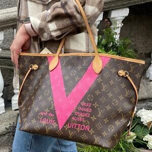 💎✨BEAUTIFUL✨💎Authentic Louis Vuitton Neverfull MM Monogram V Limited Tote Bag
